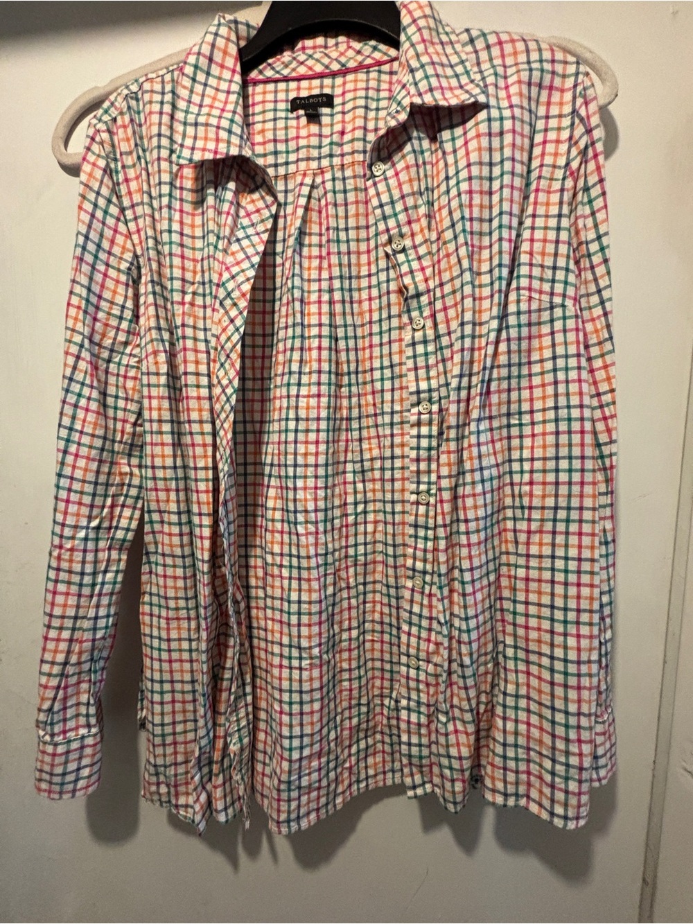 Talbots Multicolor Plaid Button-Up Shirt - Large
